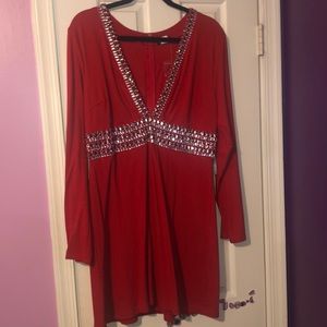 Red Venus Dress with Rhinestone detail